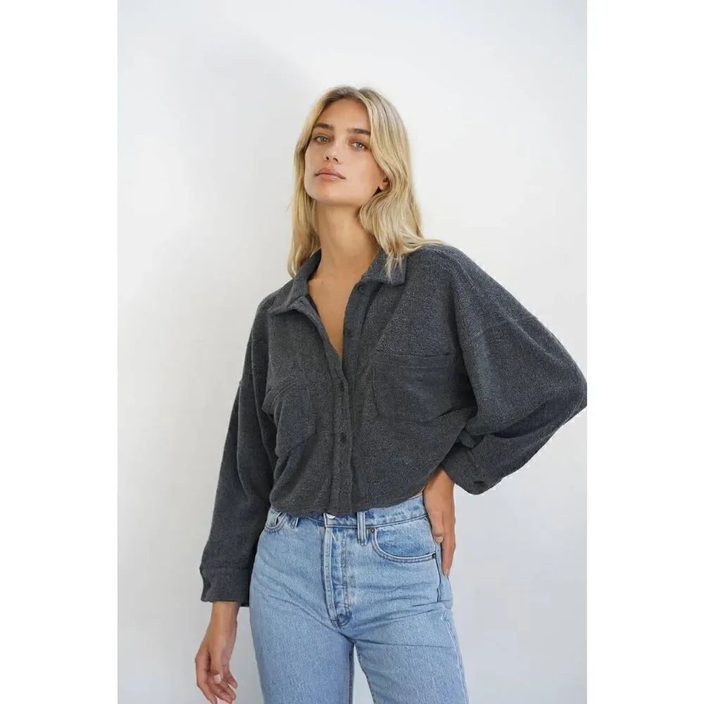 LNA Kasper Crop Sherpa Jacket S NWT